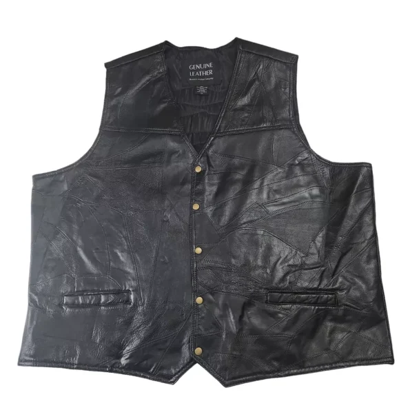 Harley Davidson Wild Hogs Motorcycle Black Leather Biker Vest.