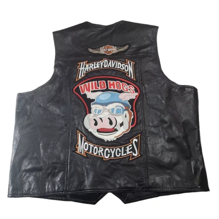 Harley Davidson Wild Hogs Motorcycle Black Leather Biker Vest