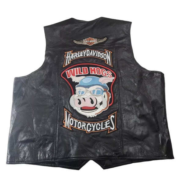 Harley Davidson Wild Hogs Motorcycle Black Leather Biker Vest