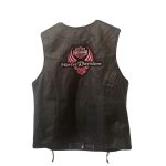 Harley-davidson Patch Black And Purple Leather Vest