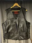 Hot Leathers Black Genuine Leather Biker Vest