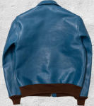 Indigo Type A-2 Blue Leather Flight Jacket