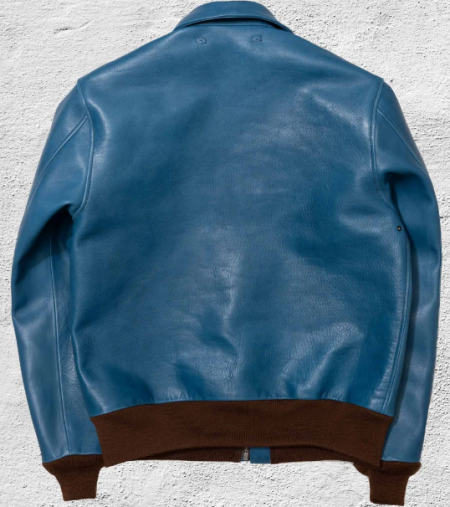 Indigo Type A-2 Blue Leather Flight Jacket.