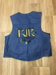 Kandi Blue And Yellow Leather Motorcycle Vest