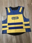 Kandi Blue And Yellow Leather Motorcycle Vest