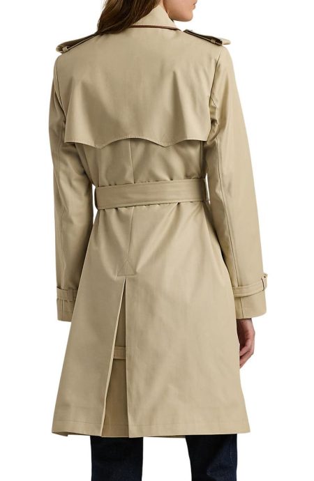 Lauren Ralph Lauren Belted Water Resistant Double Breasted Sand Trench Coat.