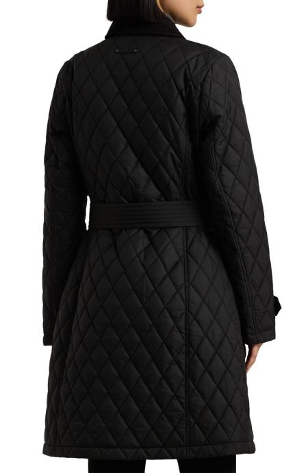 Lauren Ralph Lauren Black Quilted Trench Coat.