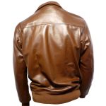Men Flight A-1 Style Brown Bomber Leather Jacket