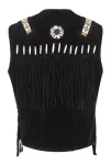 Men Suede Leather Western Cowboy Style Native Fringed Vest