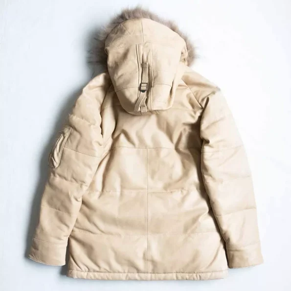 Men's Avirex Leather N3-b Flight Down Jacket.