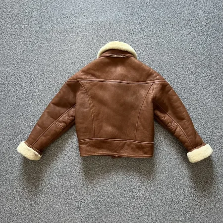 Schott B-3 Military Brown Leather Flight Bomber Jacket.