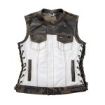 Scout White And Black Leather Vest