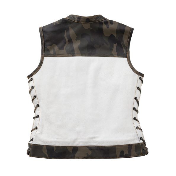 Scout White And Black Leather Vest.