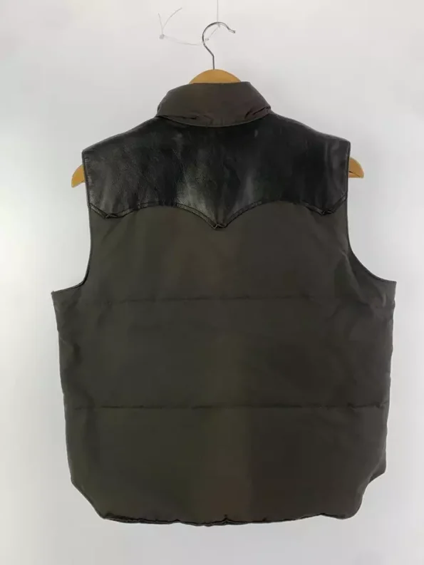 Sugar Cane Leather York Down Grey Vest.