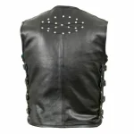 Texas Cow Leather Heavy Buckled Rocker Biker Motorcycle Vest