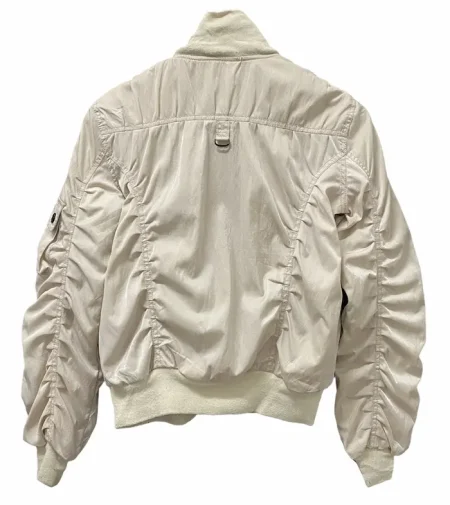 Utility Cargo Ma-1 White Bomber Flight Jacket.