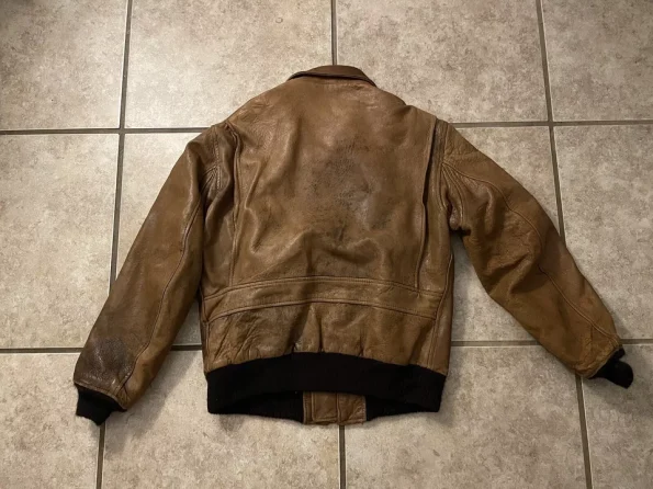 Vintage G-2 Military Flyers Brown Leather Jacket.