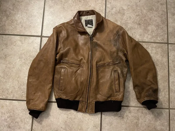 Vintage G-2 Military Flyers Brown Leather Jacket