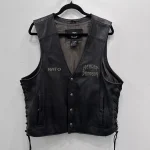 Vintage Harley Davidson Saskatoon Leather Motorcycle Vest