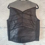 Vintage Tour Lion Rex Marsee Black Gray Leather Motorcycle Vest