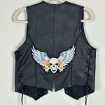 Women’s Bad Girl Real Leather Black Motorcycle Vest