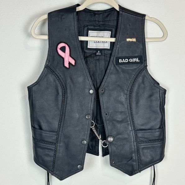 Women’s Bad Girl Real Leather Black Motorcycle Vest
