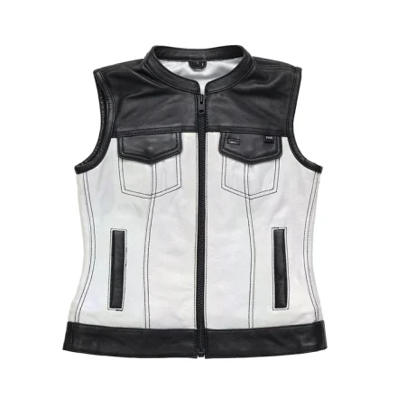 Women's Club Style Halo Motorcycle Leather Vest