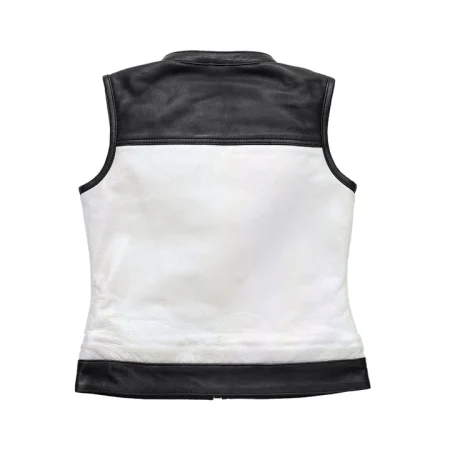 Women's Club Style Halo Motorcycle Leather Vest.