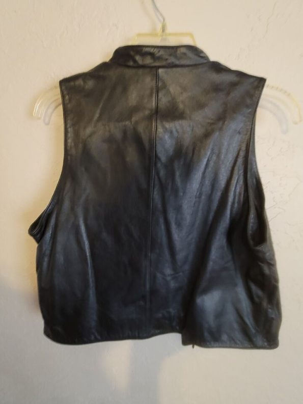 Women’s Harley Davidson Black Genuine Leather Vest.