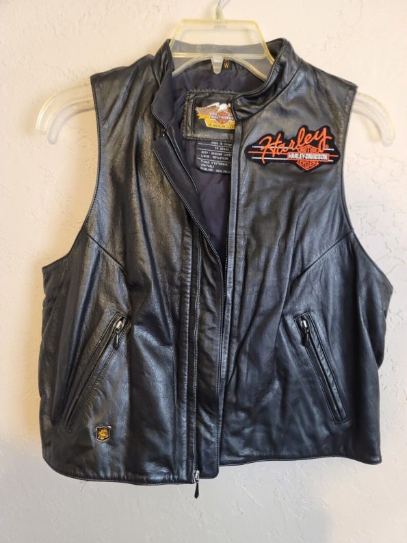 Women’s Harley Davidson Black Genuine Leather Vest