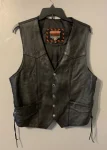 Women’s Interstate Leather Black Biker Vest