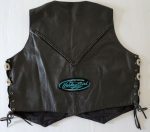 Women’s Vintage Hudson Black Leather Motorcycle Vest