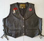 Women's Vintage Hudson Black Leather Motorcycle Vest