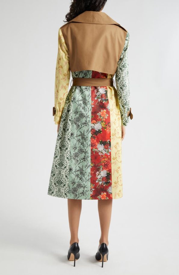 Alice + Olivia Keith Lace Trim Trench Coat.