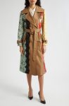 Alice + Olivia Keith Lace Trim Trench Coat