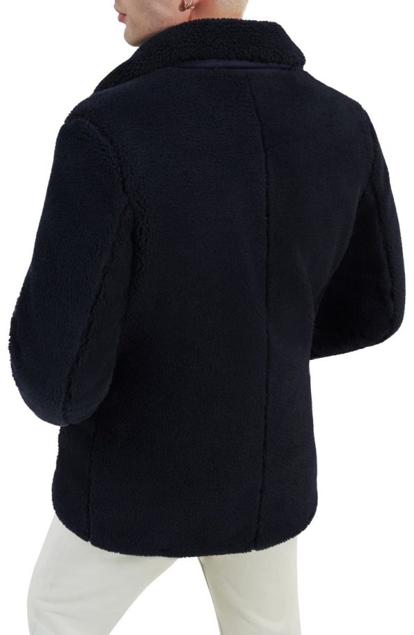 Ashbury UGG fluff Navy Blue Faux Fur Peacoat.