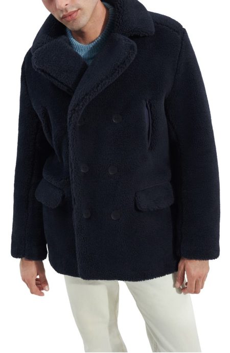 Ashbury UGG fluff Navy Blue Faux Fur Peacoat