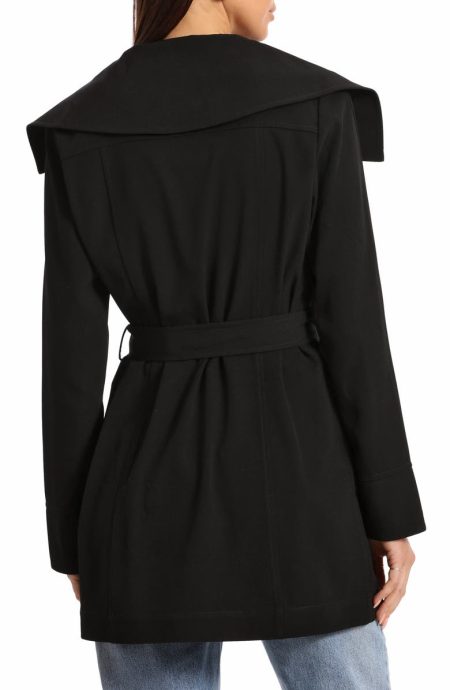 Avec Les Filles Black Drape Coat