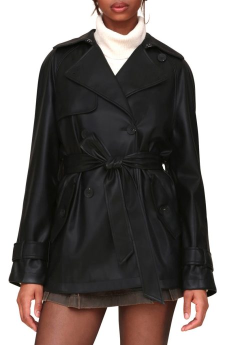 Avec Les Filles Black Relaxed Midlength Walking Coat