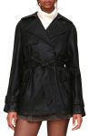 Avec Les Filles Black Relaxed Midlength Walking Coat
