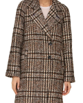 Avec Les Filles Brown Plaid Bouclé Walker Coat