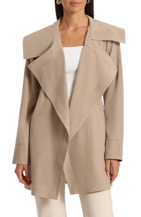 Avec Les Filles Chino Drape Trench Coat