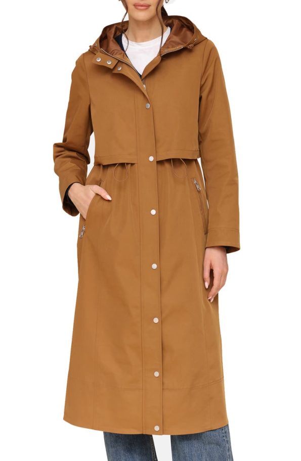 Avec Les Filles Coco Water Resistant Twill Hooded Longline Coat