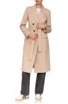 Avec Les Filles Khaki Studded Rhinestone Blazer Trench Coat