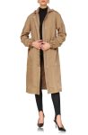 Avec Les Filles Pecan Belted Longline Hooded Coat