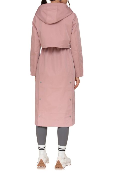 Avec Les Filles Rose Water Resistant Twill Hooded Longline Coat.