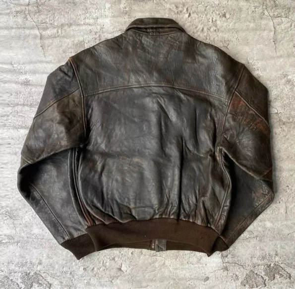 Avirex A-2 Black Leather Flight Jacket,