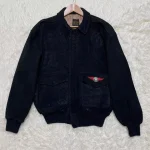 Avirex A-2 Navy Blue Leather Flight Bomber Jacket