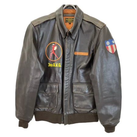 Avirex American Volunteer Group Horsehide A-2 Brown Jacket.
