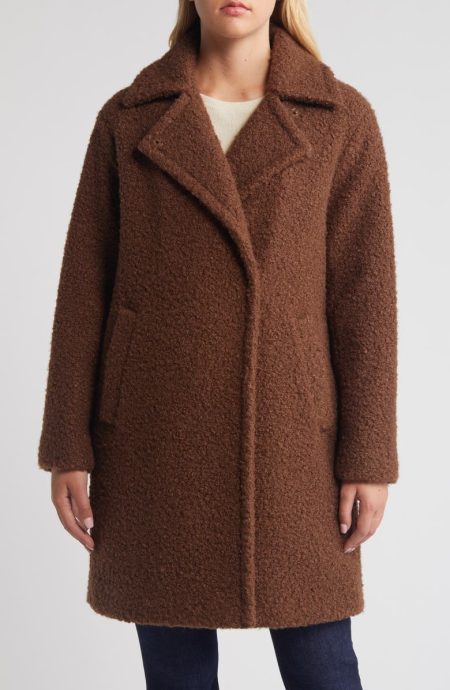BCB Generation Coffee Walker Notch Lapel Longline Bouclé Coat